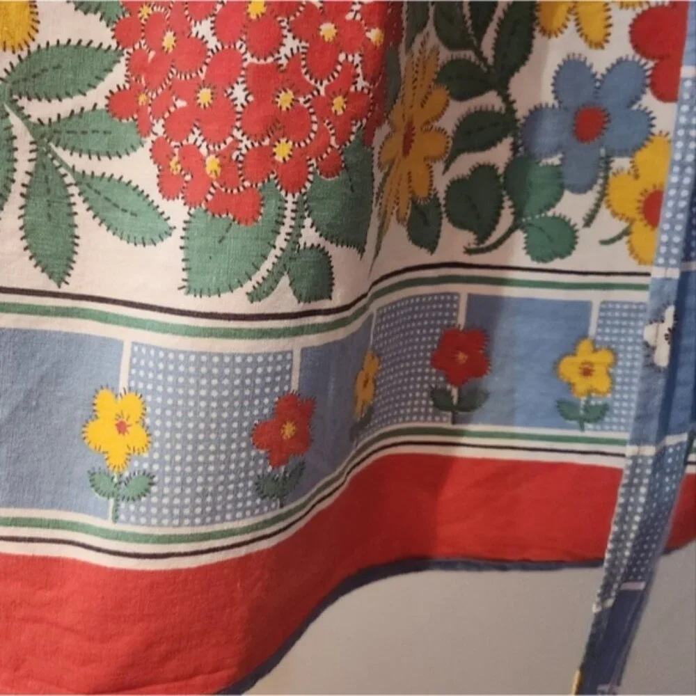 Floral‎ 1950's Half Apron Skirt Cottagecore Spring Bright
